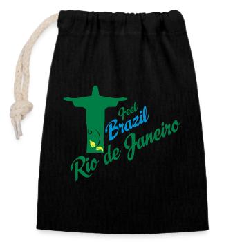Rio de Janeiro - Verschließbarer Geschenkbeutel aus Baumwolle (14x20cm) - Schwarz - Vorne