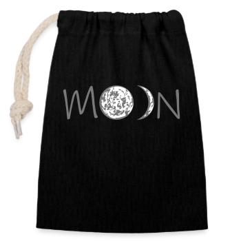 moon mond phasen halbmond vollmond sichelmond plan - Verschließbarer Geschenkbeutel aus Baumwolle (14x20cm) - Schwarz - Vorne