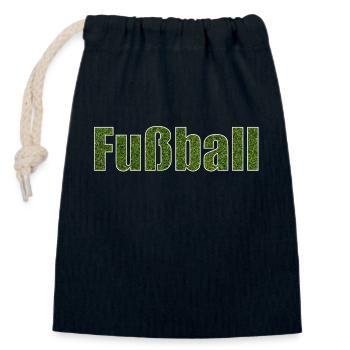 Fussball - Verschließbarer Geschenkbeutel aus Baumwolle (14x20cm) - Navy - Vorne