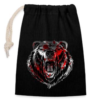 " terror steel " - Closable cotton gift bag (14x20cm) - black - Front