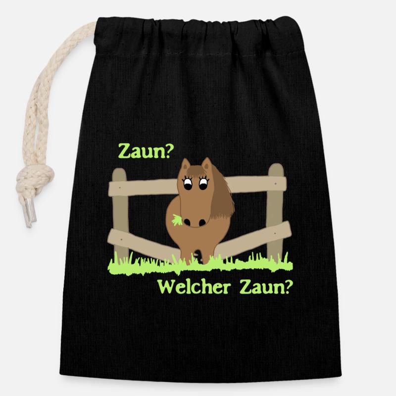 Unschuldiges Pony - Verschließbarer Geschenkbeutel aus Baumwolle (14x20cm) - Schwarz