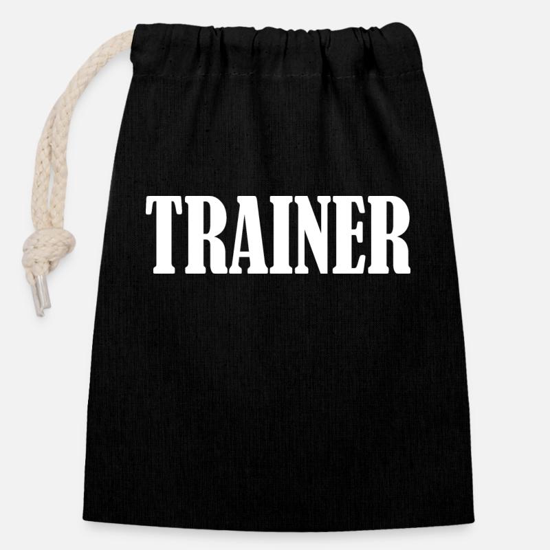 Trainer - Verschließbarer Geschenkbeutel aus Baumwolle (14x20cm) - Schwarz