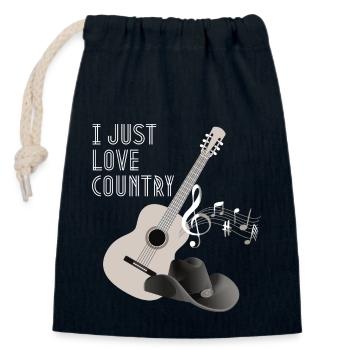 Country Music Spruch, Country Gitarre - Verschließbarer Geschenkbeutel aus Baumwolle (14x20cm) - Navy - Vorne