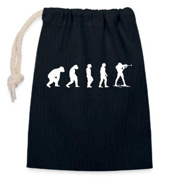 Biathlète Evolution Biathlon cadeau Sports d’hiver - Sac cadeau en coton avec cordon (14 x 20 cm) - bleu marine - Devant