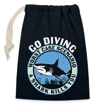 Diving Divers Scuba Diving - Closable cotton gift bag (14x20cm) - navy - Front