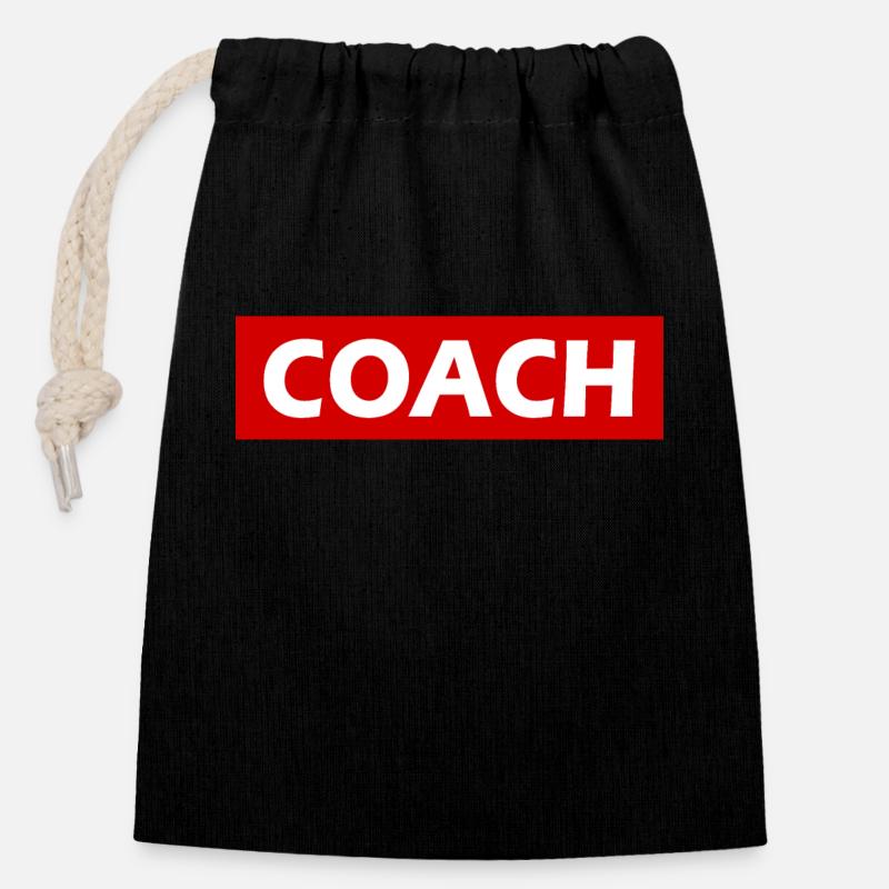 Coach - Verschließbarer Geschenkbeutel aus Baumwolle (14x20cm) - Schwarz