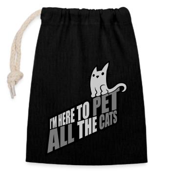 Animaux de compagnie tous les chats - Sac cadeau en coton avec cordon (14 x 20 cm) - noir - Devant