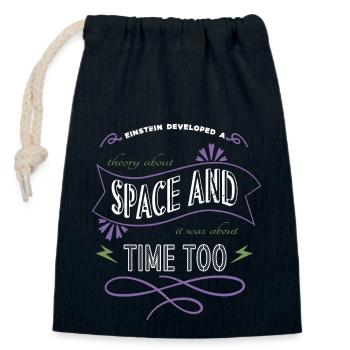 apesanteur drôle astronomie geek astrophysique - Sac cadeau en coton avec cordon (14 x 20 cm) - bleu marine - Devant