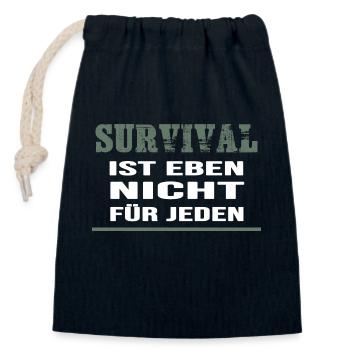 wild Bushcraft outdoor survival Prepper - Verschließbarer Geschenkbeutel aus Baumwolle (14x20cm) - Navy - Vorne