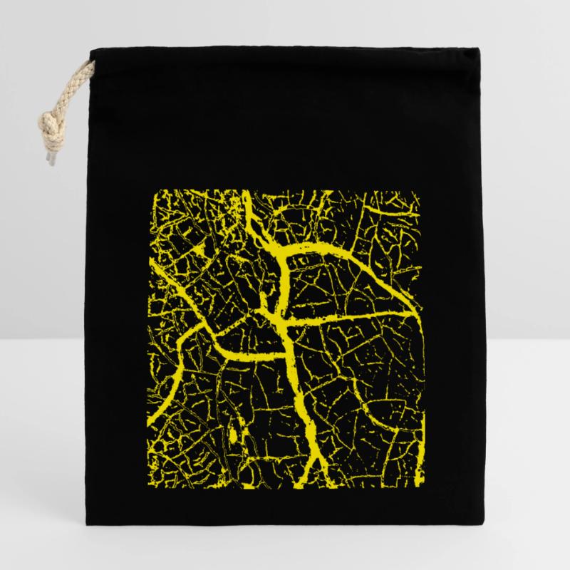 Background Pattern / Structure Krakel - YELLOW Closable cotton gift bag (14x20cm)