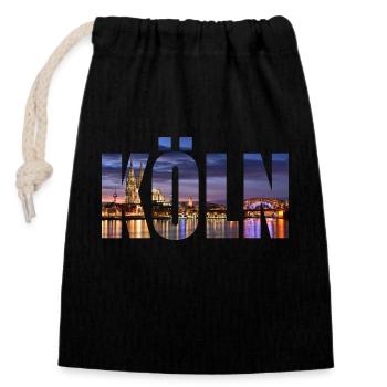 HORIZON DE COLOGNE. - Sac cadeau en coton avec cordon (14 x 20 cm) - noir - Devant