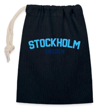 Stockholm Sweden - Closable cotton gift bag (14x20cm) - navy - Front