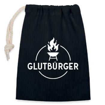 Glutbürger - BBQ - Grill - Verschließbarer Geschenkbeutel aus Baumwolle (14x20cm) - Navy - Vorne