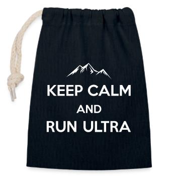 Keep Calm and Run Ultra - Closable cotton gift bag (14x20cm) - navy - Front