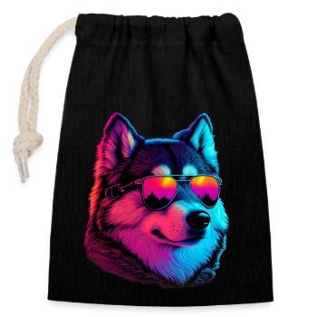 Alaskan Malamute Dogs Alaskan Malamutes - Closable cotton gift bag (14x20cm) - black - Front