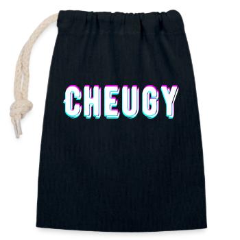 cheugy - Sac cadeau en coton avec cordon (14 x 20 cm) - bleu marine - Devant