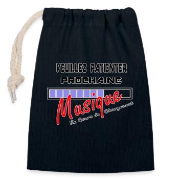 Logo Musique en Chargement ! - Sac cadeau en coton avec cordon (14 x 20 cm) - bleu marine - Devant