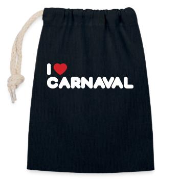 Ich liebe Carnival Design Weiß - Verschließbarer Geschenkbeutel aus Baumwolle (14x20cm) - Navy - Vorne