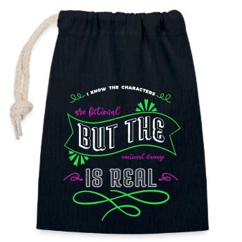 book quotes book keeper shirt - Verschließbarer Geschenkbeutel aus Baumwolle (14x20cm) - Navy - Vorne