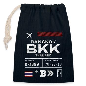 Etikett des Flughafens Bangkok - Verschließbarer Geschenkbeutel aus Baumwolle (14x20cm) - Navy - Vorne