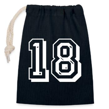 18th birthday of legal age - Closable cotton gift bag (14x20cm) - navy - Front