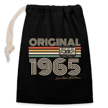 Original 1965 Jahrgang Vintage Geburtstag Retro - Verschließbarer Geschenkbeutel aus Baumwolle (14x20cm) - Schwarz - Vorne