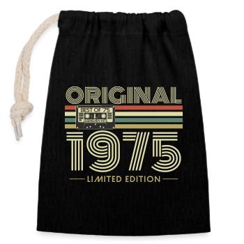 Original 1975 Jahrgang Vintage Geburtstag Retro - Verschließbarer Geschenkbeutel aus Baumwolle (14x20cm) - Schwarz - Vorne