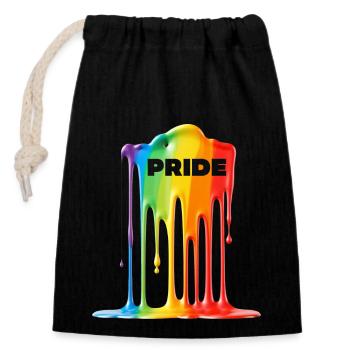 GET YOUR PRIDE ON! - Closable cotton gift bag (14x20cm) - black - Front