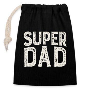 Super Dad - Verschließbarer Geschenkbeutel aus Baumwolle (14x20cm) - Schwarz - Vorne