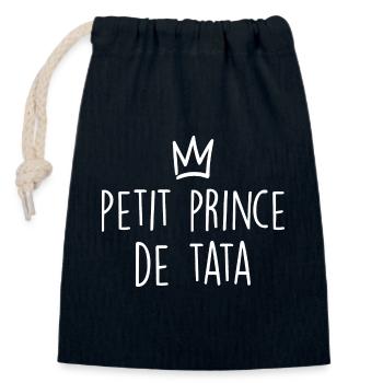 Bébé Body Petit Prince De Tata - Enfant Cadeau - Sac cadeau en coton avec cordon (14 x 20 cm) - bleu marine - Devant