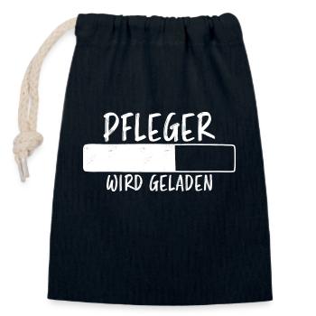 Pfleger Spruch Pflegekraft Lustig Pfleger Geschenk - Verschließbarer Geschenkbeutel aus Baumwolle (14x20cm) - Navy - Vorne