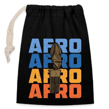 Hairstyle Culture Africa Afro History African - Closable cotton gift bag (14x20cm) - black - Front