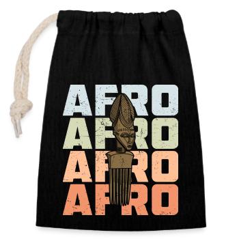 Hairstyle Culture Africa Afro History African - Closable cotton gift bag (14x20cm) - black - Front