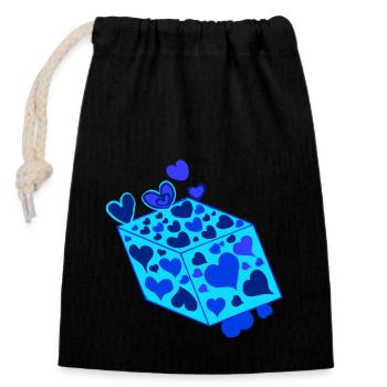 Cube d’amour v LANA LOVE - Sac cadeau en coton avec cordon (14 x 20 cm) - noir - Devant