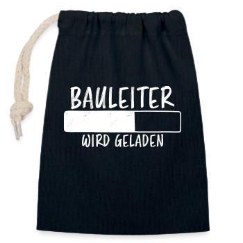 Bauleiter Spruch Baustelle Fun Bauleiter Geschenk - Verschließbarer Geschenkbeutel aus Baumwolle (14x20cm) - Navy - Vorne