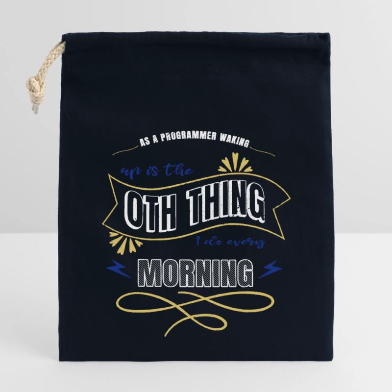 Langage de programmation informatique présenter l’idée Sac cadeau en coton avec cordon (14 x 20 cm)