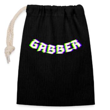 Gabber Hardcore Techno - Closable cotton gift bag (14x20cm) - black - Front