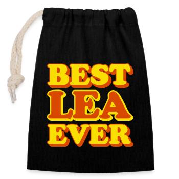 Lea First Name Funny Gift - Closable cotton gift bag (14x20cm) - black - Front