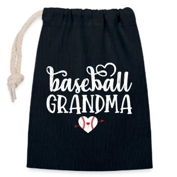 Baseball Oma Herz Passende Familie Oma - Verschließbarer Geschenkbeutel aus Baumwolle (14x20cm) - Navy - Vorne