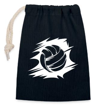 icône d’illustration de ballon de volley-ball abstrait - Sac cadeau en coton avec cordon (14 x 20 cm) - bleu marine - Devant
