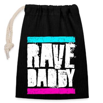 Rave Daddy EDM Techno Musik Raver Party Festival - Verschließbarer Geschenkbeutel aus Baumwolle (14x20cm) - Schwarz - Vorne