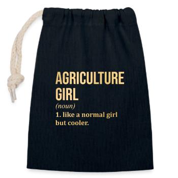 agriculture - Sac cadeau en coton avec cordon (14 x 20 cm) - bleu marine - Devant