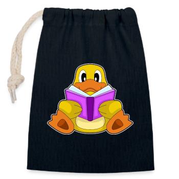 Livre de nerds canards - Sac cadeau en coton avec cordon (14 x 20 cm) - bleu marine - Devant