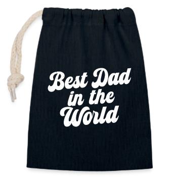 Bester Vater der Welt - Verschließbarer Geschenkbeutel aus Baumwolle (14x20cm) - Navy - Vorne