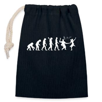 Darwin Evolution to Swing - Weiß - Verschließbarer Geschenkbeutel aus Baumwolle (14x20cm) - Navy - Vorne