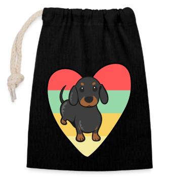 Easily Distracted by wieners - Closable cotton gift bag (14x20cm) - black - Front