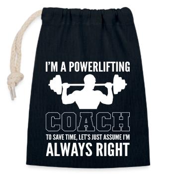 Fitness - Closable cotton gift bag (14x20cm) - navy - Front