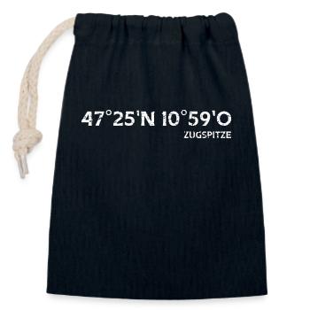 Zugspitze coordinates summit - Closable cotton gift bag (14x20cm) - navy - Front