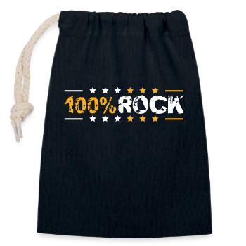100 % Prozent Rock Heavy Metal Musik Text Logo Fun - Verschließbarer Geschenkbeutel aus Baumwolle (14x20cm) - Navy - Vorne