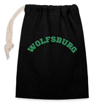 Wolfsburg - Verschließbarer Geschenkbeutel aus Baumwolle (14x20cm) - Schwarz - Vorne